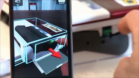 Augmented reality app running on a smartphone