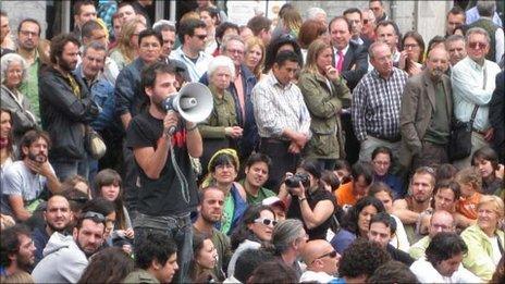 Protesters at Puerta del Sol, Madrid, May 2011