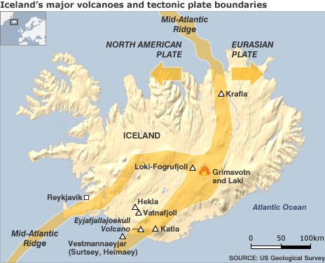 map of tectonic plates and volcanoes