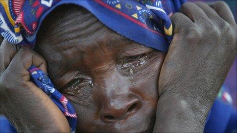 Sudanese woman crying