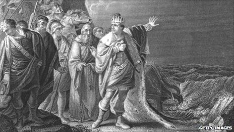 KING CANUTE (Cnut) Viking King of England, Norway and Denmark said to have  shown the power of the tides over that of Kings Stock Photo - Alamy