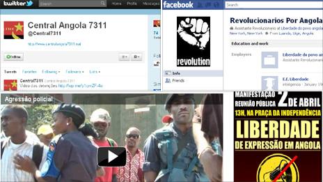 Screengrabs from Angolan activist websites