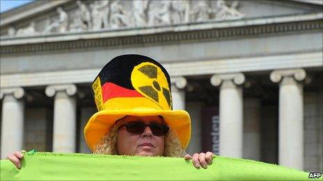 Anti-nuclear protester in Munich, 28 May