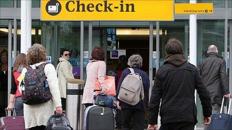 Passengers at Edinburgh airport - file pic