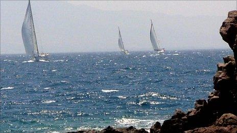 Yachts in the Aegean Sea near Bodrum (archive image)