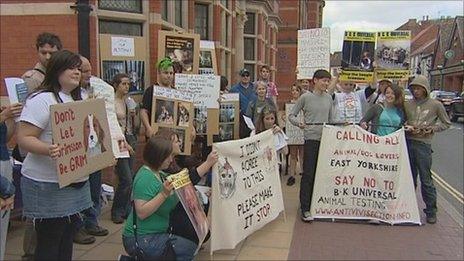 Protesters in Beverley