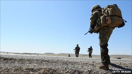 British troops on patrol in Gereshk, Afghanistan
