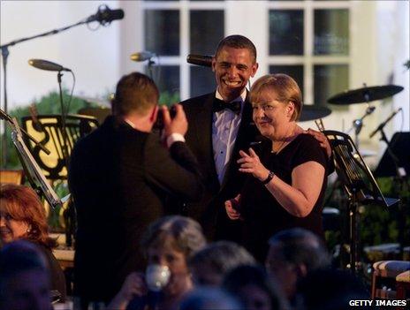 Merkel and Obama talk up US-German friendship - BBC News