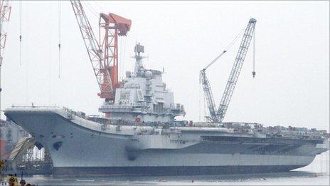 China's aircraft carrier in Dalian