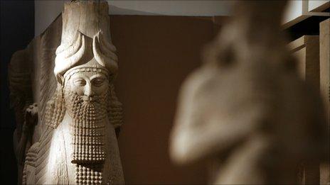 A statue inside the Assyrian Hall of the Iraqi National Museum