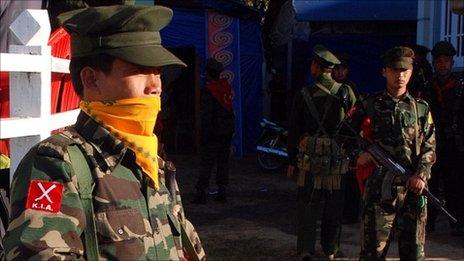 File photo of a soldier from the Kachin Independence Army, January 2010