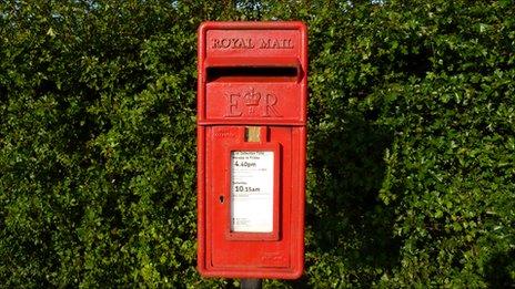 Post-box on the A16 near Sibsey, Boston