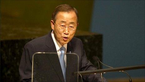 Ban Ki-moon addresses the UN General Assembly on his re-election as UN Secretary-General