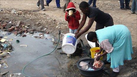 Collecting water from dirty pool