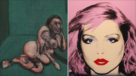 Francis Bacon's Crouching Nude and Andy Warhol's Debbie Harry