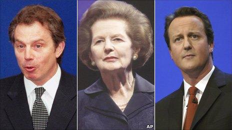 Composite of Blair, Thatcher and Cameron
