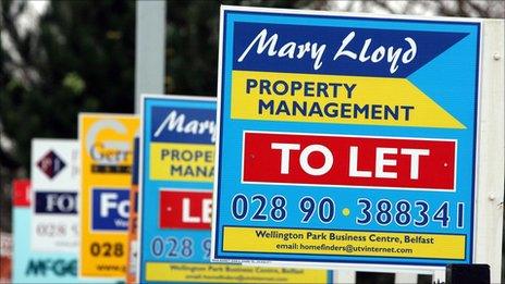 Line of 'to let' signs. Photo: PA