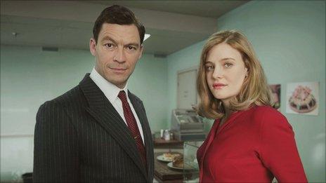 Dominic West and Romola Garai in The Hour