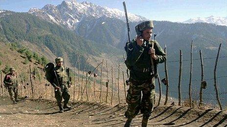 File photo of Indian troops near the Line of Control which divides Kashmir between India and Pakistan