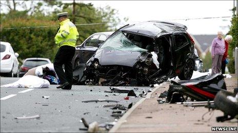 tribute to newburgh crash death teenager brendon main bbc news