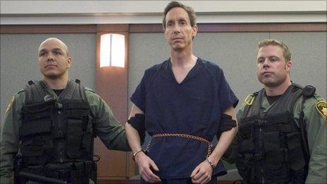 Police holding the arms of Warren Jeffs