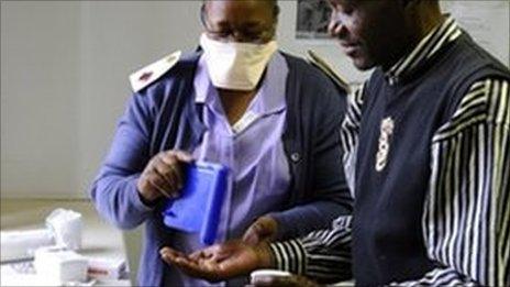 A TB patient at a clinic in Johannesburg's Alexandra township