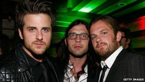 Jared Followill, Nathan Followill and Caleb Followill from The Kings of Leon