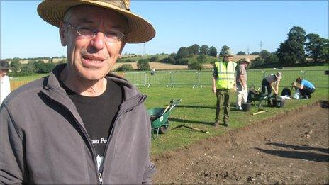 Dr Will Bowden from the University of Nottingham at Caistor St Edmund Roman town dig in Norfolk