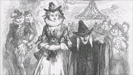 Anne Redferne and Chattox, accused of being Pendle witches