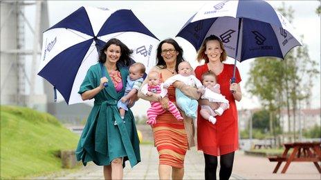 BBC Scotland TV weather girls show off babies - BBC News