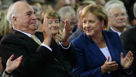 Helmut Kohl and Angela Merkel, 1/10/10
