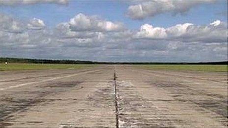 The runway at Szymany Airport, Poland