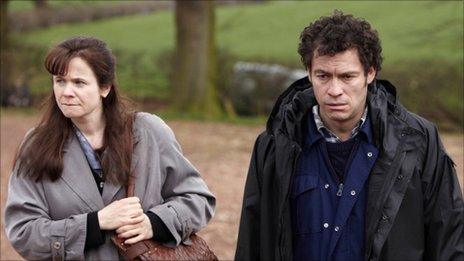 Emily Watson as Janet Leach and Dominic West as Fred West in ITV1's Appropriate Adult