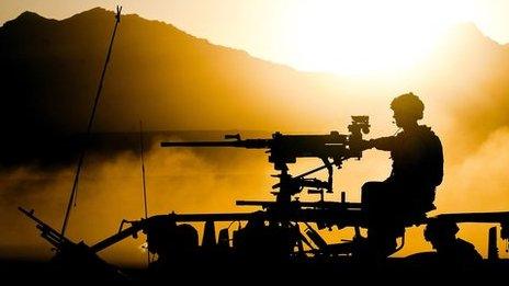 British Royal Marines on maneuvers in Afghanistan