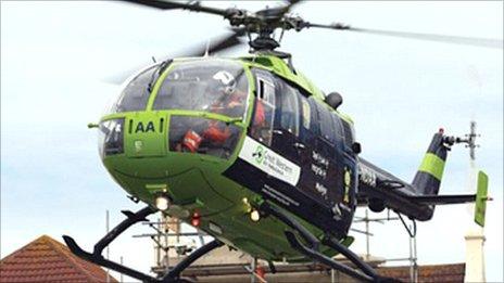 A Great Western Air Ambulance helicopter