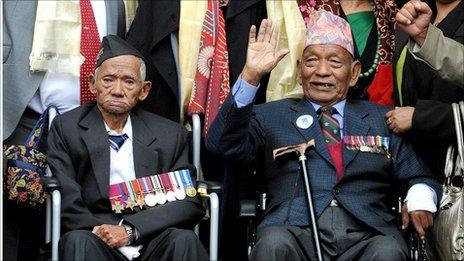 Gurkha veterans in 2008