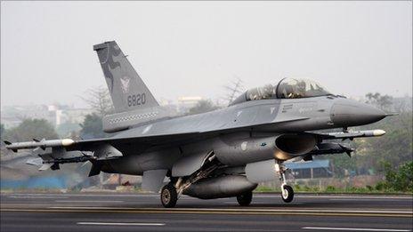 File image of an F-16 fighter in Tainan city, Taiwan, on 12 April 2011