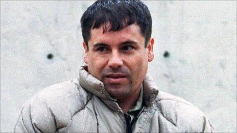 Joaquin Guzman in La Palma prison in Juarez, Mexico (July 1993)