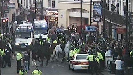 Football fans in Brighton