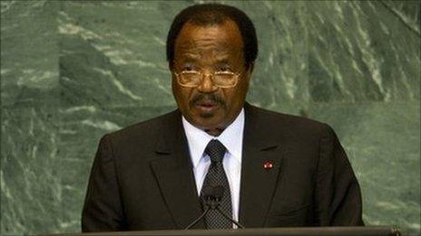 President Paul Biya of Cameroon speaking at the UN 2010