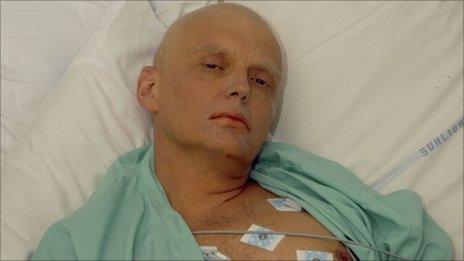 Alexander Litvinenko in hospital ward prior to his death