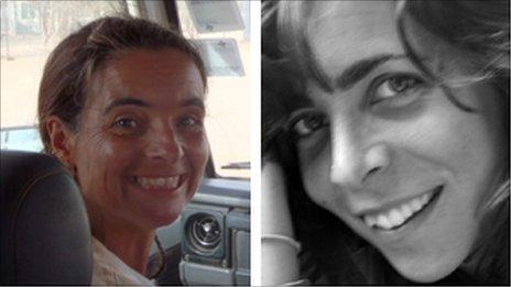 Montserrat Serra (L) and Blanca Thiebaut (R) in undated file photos