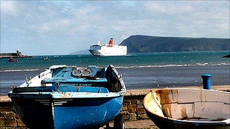 Ferry arriving at Fishguard