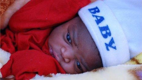 Birth of a baby in Zambia