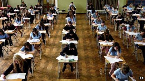 Pupils taking exams