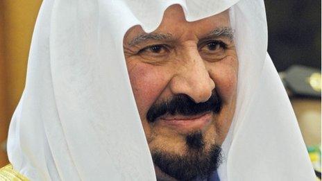 Saudi Arabia's Crown Prince Sultan Bin Abdulaziz al Saud at the Royal palace in Riyadh on 14 January 2008 - file photo