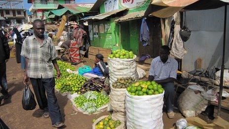 Gabba market in Kampala, Uganda