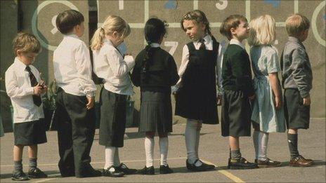 Children standing in a line