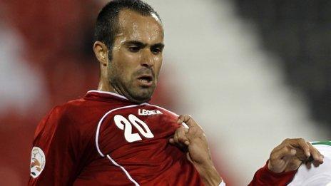 Mohammed Nosrati, of Persepolis, but playing here for Iran's national team on 11 January 2011