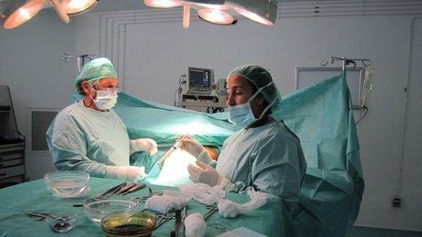 A patient in surgery at Rabat's Clinic Slaoui